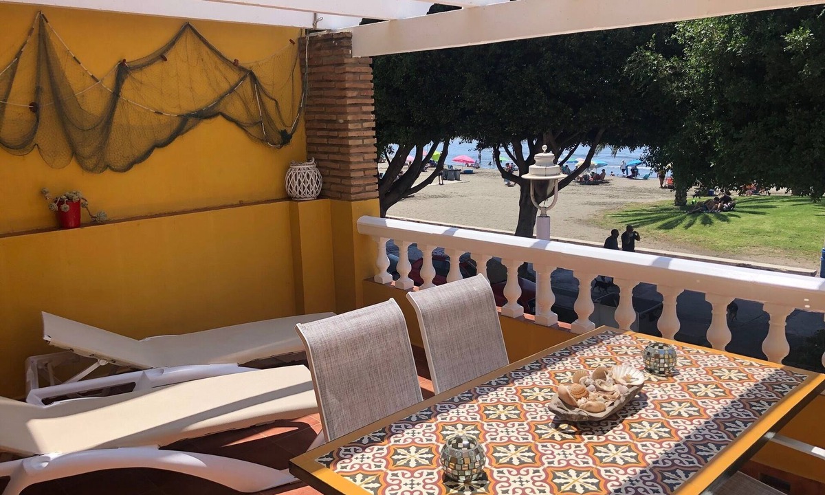 Playas del Palo Apartment | Apt. 1st line beach. Large terrace with sea views. El Palo Promenade.