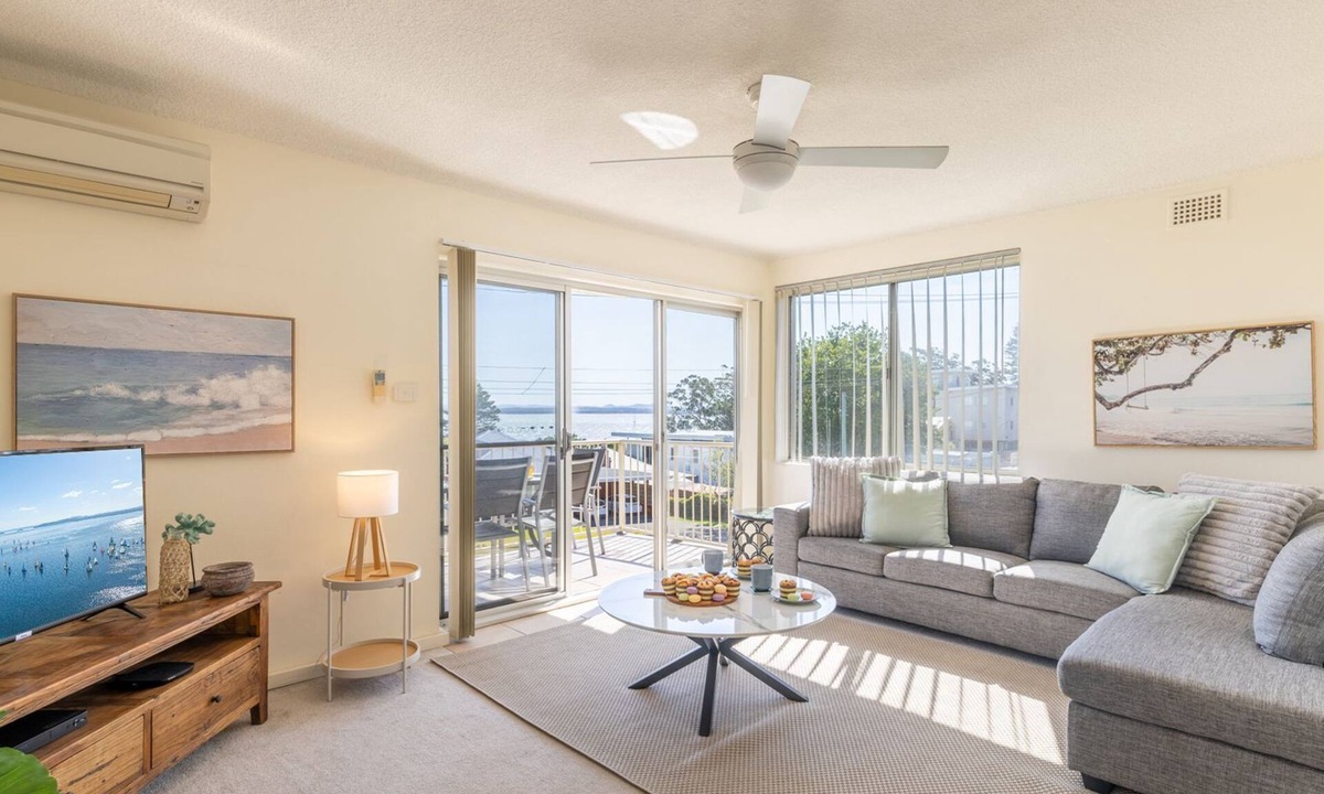 Nelson Bay Apartment | Yarramundi, 4,47 Magnus Street - air conditioned unit with air con, wi-fi, water views and close to town