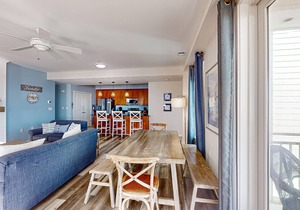 Beachfront 2nd-floor condo with ocean views, balcony, 3 pools & gym