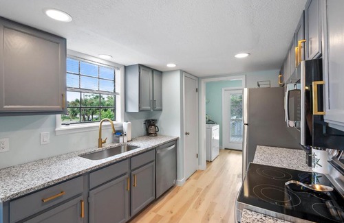 St. Augustine Beach Apartment | Palm Tree Suite 1 Block To Waves and Sand Prime St Aug Beach