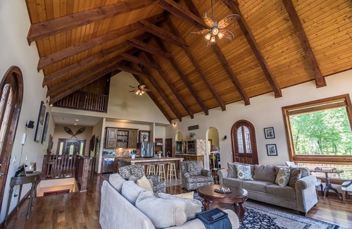Banner Elk House | Stoneledge Manor - Creek with Pond - Mountain Views - Pool Table