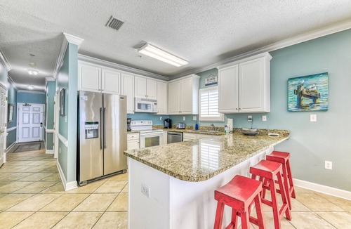 Orange Beach East Condo | Beachfront 3-bedroom condo steps from the Gulf. Corner unit, recently updated.