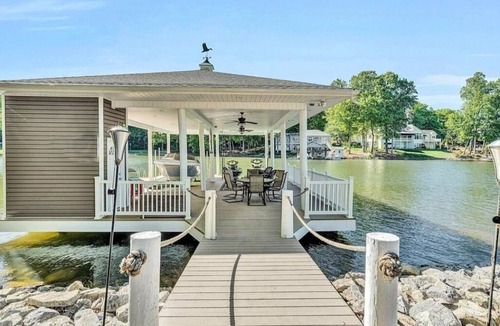 Westlake Corner House | BEST location on Smith Mtn lake! Waterfront home w POOL & Dock in no wake zone.