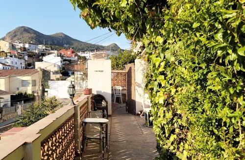 Pedregalejo House | House in Pedregalejo, with a terrace overlooking the sea and an interior courtyard with a BBQ