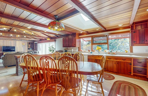 Mendocino House | Ocean-view home steps to Russian Gulch State Park with private hot tub
