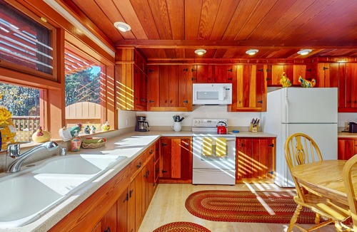 Mendocino House | Ocean-view home steps to Russian Gulch State Park with private hot tub