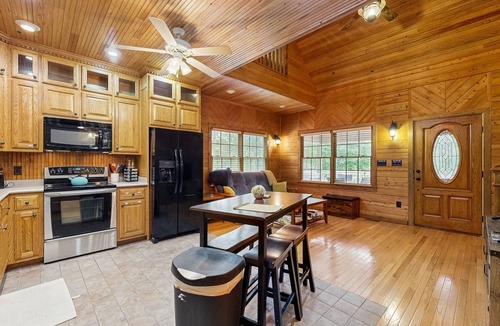 Wise Cabin | Private lakefront hideaway with dock, swing bench, remote work desk, & AC