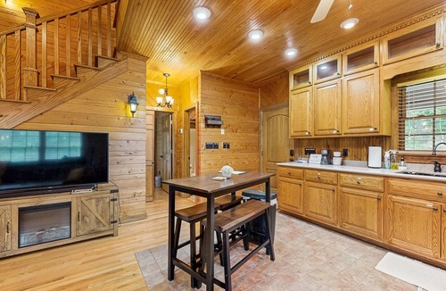 Wise Cabin | Private lakefront hideaway with dock, swing bench, remote work desk, & AC