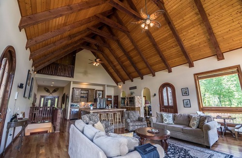 Banner Elk House | Stoneledge Manor - Creek with Pond - Mountain Views - Pool Table