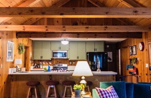 Camp Nelson Cabin | The Bunkhouse 1960's Camp Vibe + Timeless Wet Bar