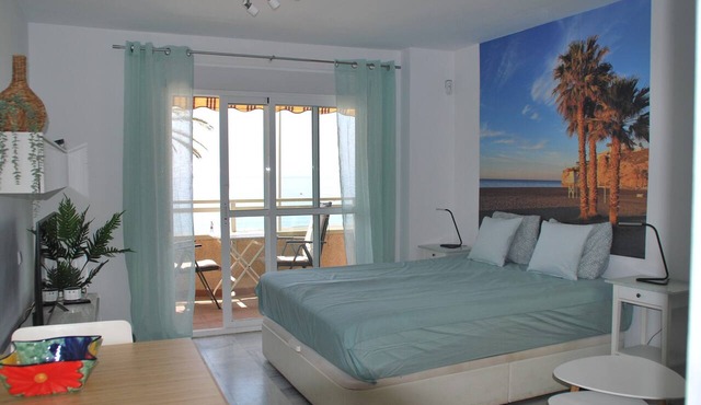 Apartment "Studio 1 - Sea Front" Near the Beach with Sea View, Balcony, Terrace & Garden