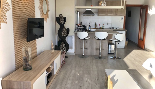 Apartment in figueretes Ibiza, sea view, terrace, beach, swimming pool