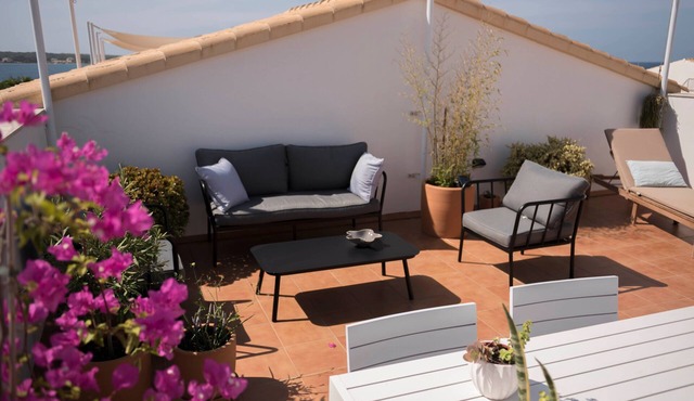 'Edificio Can Sord Apartment Nº 2' with Sea View, Terrace & Wi-Fi in Formentera