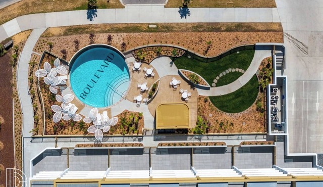 Modern , fresh, and energetic amenity fills the shared space on the Boulevard