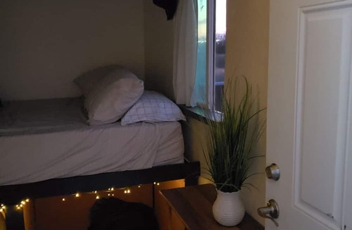Cabazon Cabin | Our Off-Grid Tiny Cabin awaits you and your desert adventure. Sleeps up to 3.